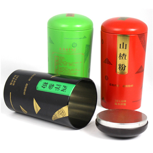 西洋參粉鐵罐；圓形山楂粉包裝罐定制